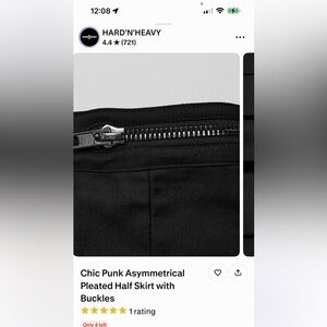 Chic Punk Asymmetrical Pleated Half Skirt - Black